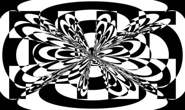 Siyah optik desenler tarafından yaratılan büyüleyici optik illüzyon