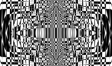 Beyaz arkaplanda operasyon sanatında fütürist siyah desenler