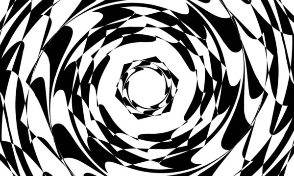 Zwart Patroon Art Stijl Spectaculaire Optische Illusie — Stockvector