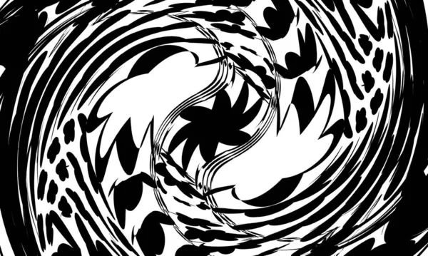 Mystische Schwarze Muster Faszinierende Monochrome Tapete — Stockvektor