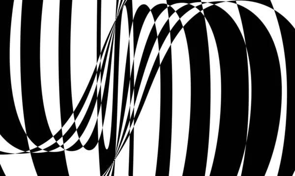 Ondulation Papier Peint Noir Blanc Pour Conception Enchanteresse Illusion Optique — Image vectorielle
