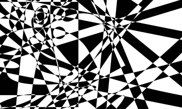 Esrarengiz Gizemli Desenler Operasyon Sanatı Tarzında Siyah Beyaz Üzerine — Stok Vektör