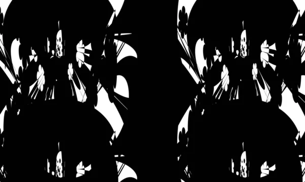 Misterioso Patrón Negro Estilo Art Con Ilusión Óptica Sobre Fondo — Archivo Imágenes Vectoriales