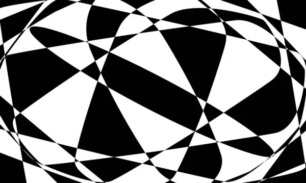 Kräuselnde Und Einzigartige Schwarze Muster Auf Hypnotisierender Optischer Täuschung — Stockvektor