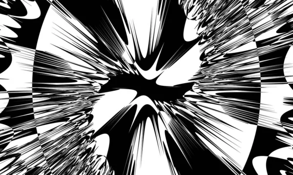 Motif Noir Futuriste Sur Fond Blanc Illusion Optique Envoûtante — Image vectorielle