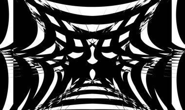 Orijinal ve deforme olmuş op-art tarzında mistik siyah desen