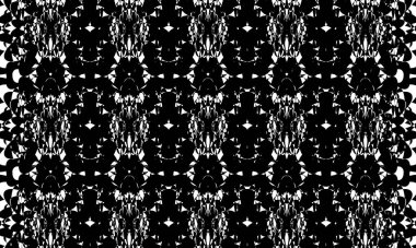 Esrarengiz siyah desen göz yanılsaması ile dokuyu büyülüyor.