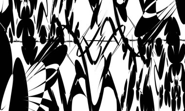 Beyaz arka planda operasyon sanatında mistik siyah desen