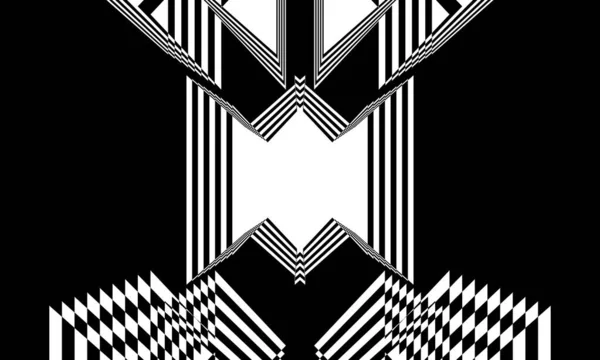 Hipnotizante Ilusión Óptica Patrón Negro Original Estilo Art — Archivo Imágenes Vectoriales