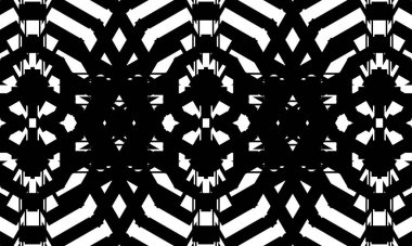 Beyaz arka planda operasyon sanatı tarzında siyah desenli mistik duvar kağıdı.