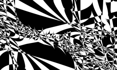 Beyaz arkaplandaki mistik siyah desenler fütüristik ve orijinal