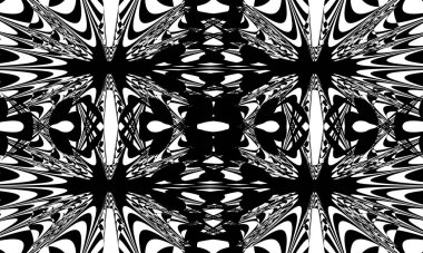 Dalgalı çizgileri olan orijinal doku op-art tarzında siyah desen