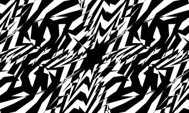 Mistik ve dalgalı desen beyaz arka planda optik bir illüzyon yaratır.