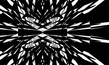 Orijinal ve deforme olmuş op-art tarzında mistik siyah desen