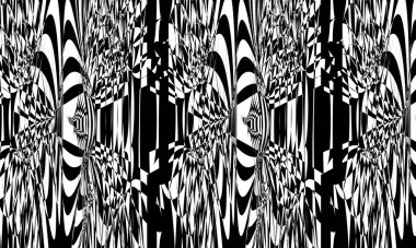 Siyah dinamik desen optik bir illüzyon yaratıyor