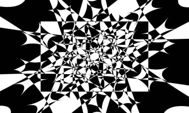 Beyaz zemin üzerinde soyut siyah desen modern tasarım