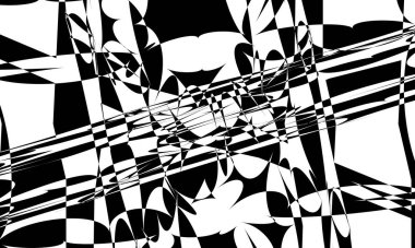 Operasyon sanatının yaratıcı tasarımında siyah çarpık desen