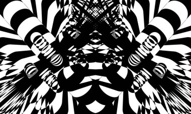 Beyaz arka planda mistik siyah desenler orijinal operasyon sanatı