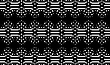 Esrarengiz siyah desenler beyaz arka planda eşsiz bir op-art