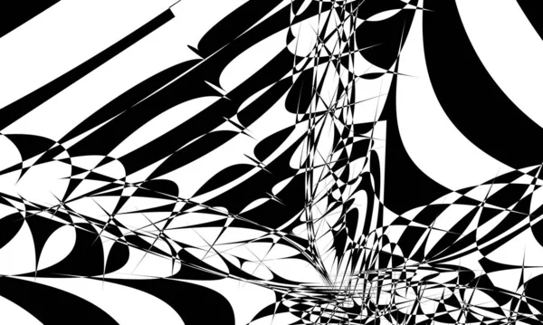 Motif Noir Futuriste Sur Fond Blanc Illusion Optique Envoûtante — Image vectorielle