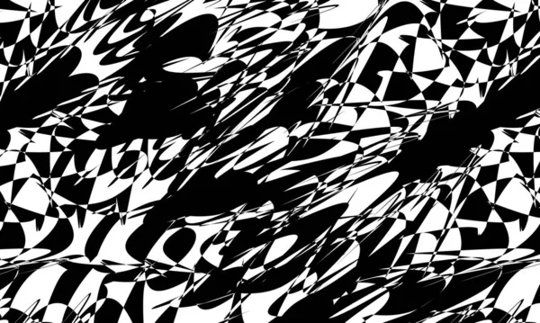 Esrarengiz Gizemli Desenler Operasyon Sanatı Tarzında Siyah Beyaz Üzerine — Stok Vektör