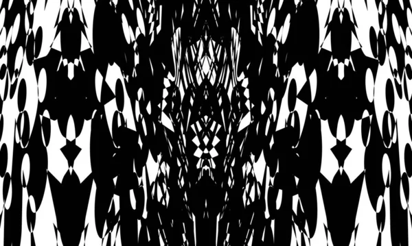 çeşitli siyah desenler beyaz arka planda optik bir illüzyon yaratıyor