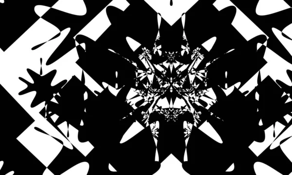 Mystérieux Motif Noir Dans Style Art Avec Illusion Optique Sur — Image vectorielle