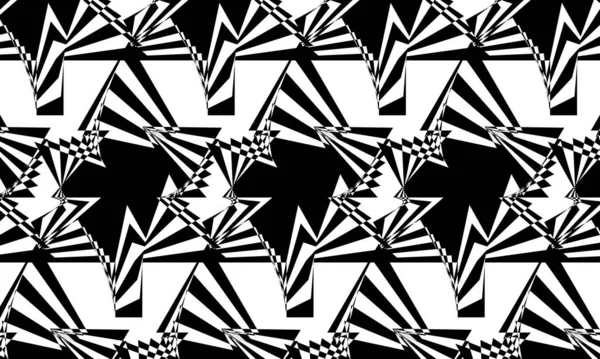 Motifs Noirs Envoûtants Dans Style Illusion Optique Art — Image vectorielle