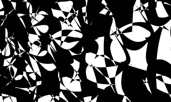 行动艺术风格中的黑色神秘图案原始光学错觉 — 图库矢量图片