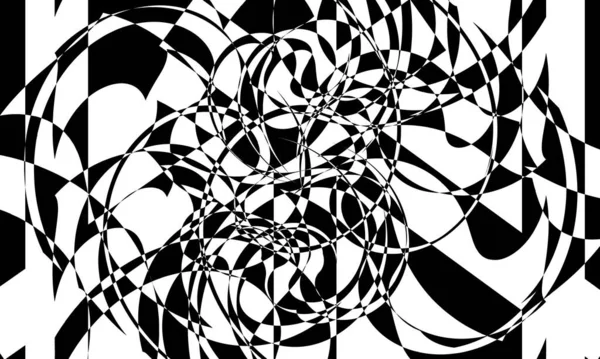 Motifs Noirs Sur Fond Blanc Illusion Optique Créative — Image vectorielle