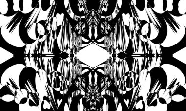 Modern tasarım için operasyon sanatı stili monokrom duvar kağıdında siyah yinelenen desenler