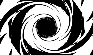 Beyaz arka planda optik illüzyonla operasyon sanatında mistik siyah desen