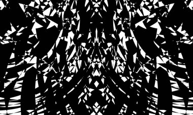 Beyaz arka planda operasyon sanatı tarzında siyah desenli mistik duvar kağıdı.