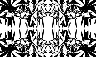 Beyaz arka plan modern tasarım kavramında operasyon sanatı tarzında siyah desen