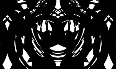 Modern operasyon sanatı beyaz arka planda eşsiz siyah desenler