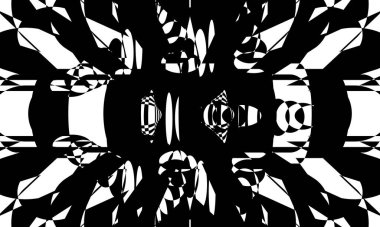 Büyüleyici görsel yanılsama benzersiz siyah desen