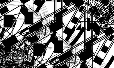 Operasyon sanatı tarzında beyaz arkaplanda siyah desen, orijinal ve büyüleyici.