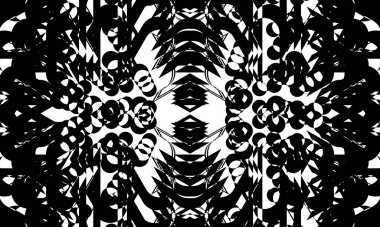 Orijinal ve deforme olmuş op-art tarzında mistik siyah desen