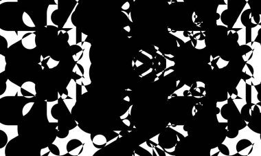 Beyaz arka plandaki gizemli siyah desenler eşsiz operasyon sanatı modern tasarım konsepti