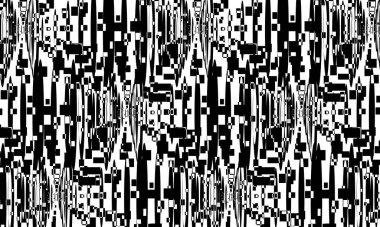 Modern tasarım için operasyon sanatı stili monokrom duvar kağıdında siyah yinelenen desenler