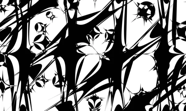 Чорний Візерунок Білому Тлі Стилі Art Загадковий Чарівний — стоковий вектор