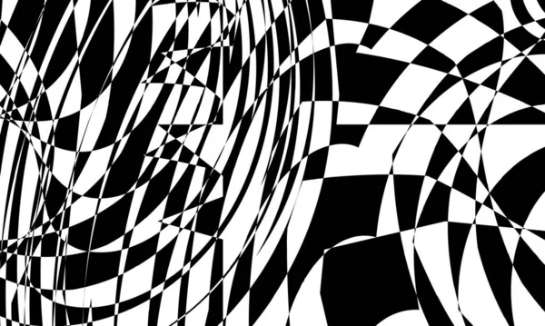 Motifs Noirs Envoûtants Avec Illusion Optique Sur Fond Blanc — Image vectorielle