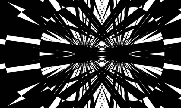 Monochrome Achtergrond Art Stijl Betoverende Optische Illusie — Stockvector