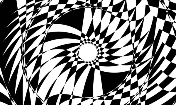 Μαγευτική Οπτική Ψευδαίσθηση Που Δημιουργήθηκε Από Μαύρα Μοτίβα Art Στυλ — Διανυσματικό Αρχείο