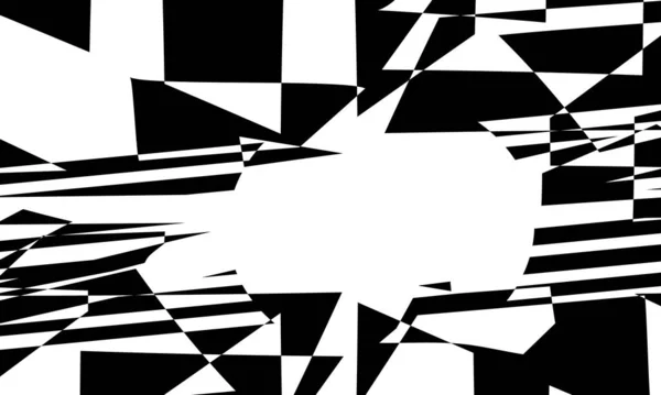 Zwart Art Patroon Oneffen Oppervlak Spectaculaire Optische Illusie — Stockvector