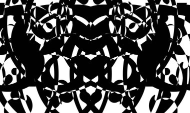 Orijinal ve deforme olmuş op-art tarzında mistik siyah desen