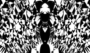 Operasyon sanatının yaratıcı tasarımında siyah çarpık desen