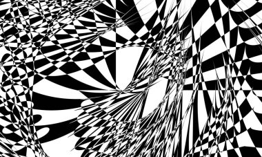 Çarpıtılmış siyah op-art modeli modern tasarım