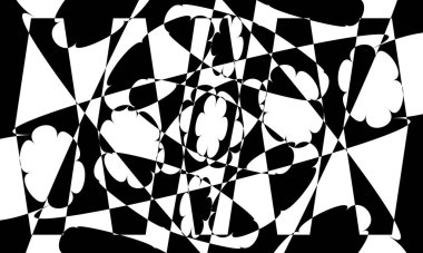 siyah soyut desenler ve optik illüzyon. Tasarım için orijinal duvar kağıdı.