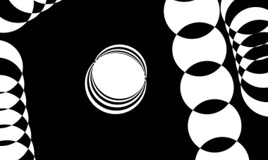 Optik illüzyon yaratıcı kapaklı tasarım için siyah desen